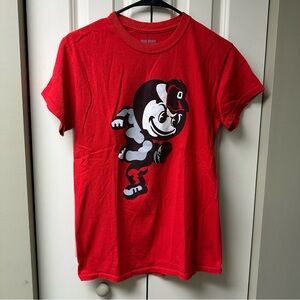 Ohio State Authentic Apparel Red Graphic With Mascot Tee - Small, Cotton